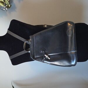 Longchamp Vintage ROSEAU Black Leather Backpack